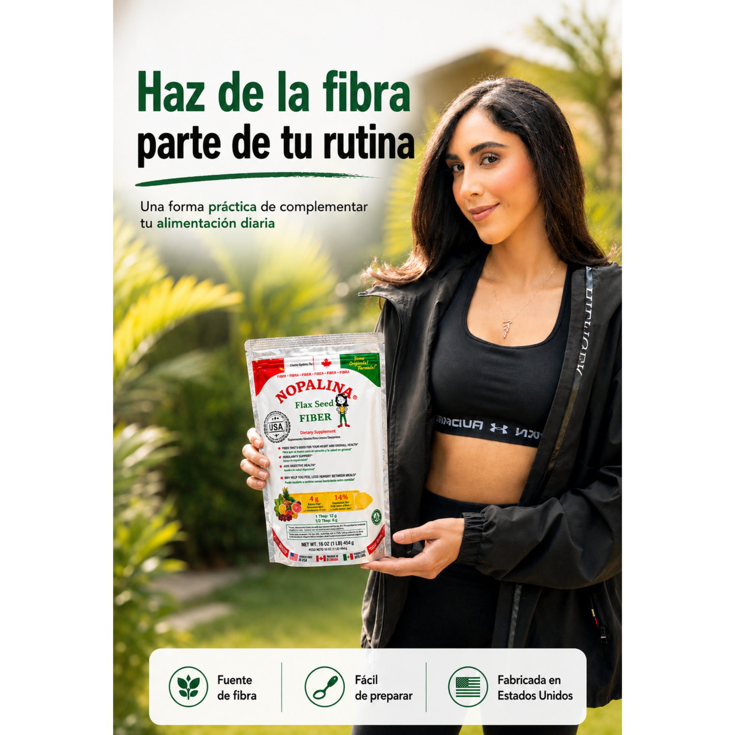 Nopalina® Flax Seed Fiber – Fibra natural (454 g)