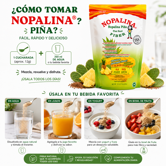 Nopalina® Pineapple – Fibra natural sabor piña (454 g)
