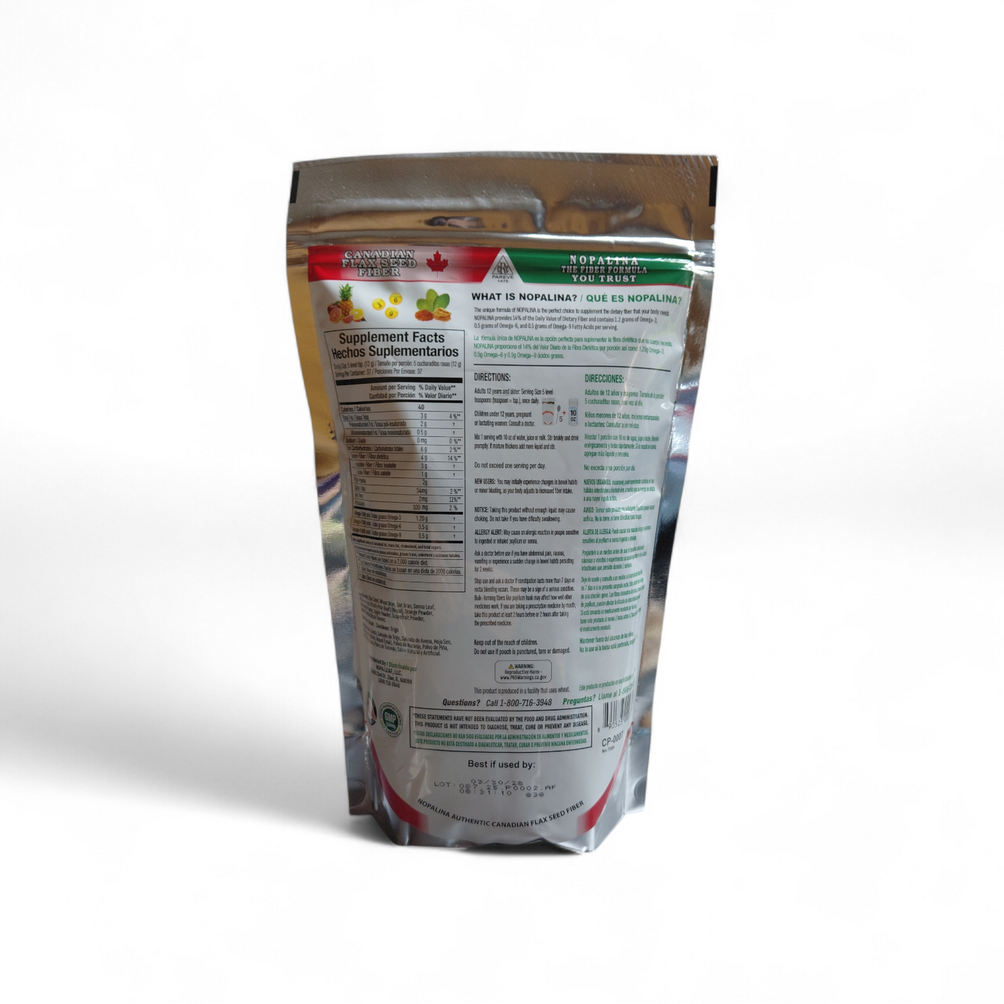 Nopalina® Flax Seed Fiber – Fibra natural (454 g)